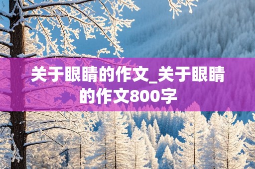 关于眼睛的作文_关于眼睛的作文800字