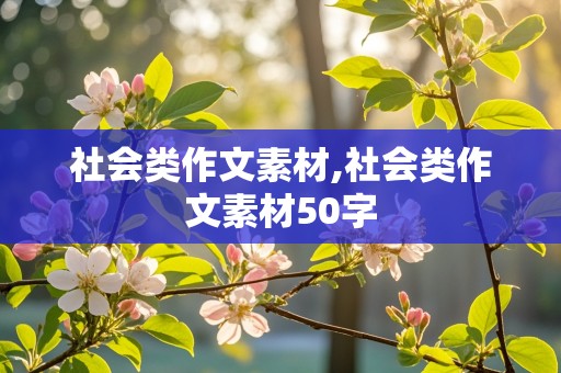 社会类作文素材,社会类作文素材50字