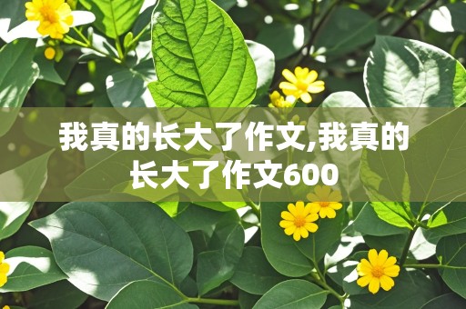 我真的长大了作文,我真的长大了作文600