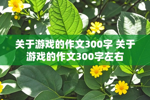 关于游戏的作文300字 关于游戏的作文300字左右