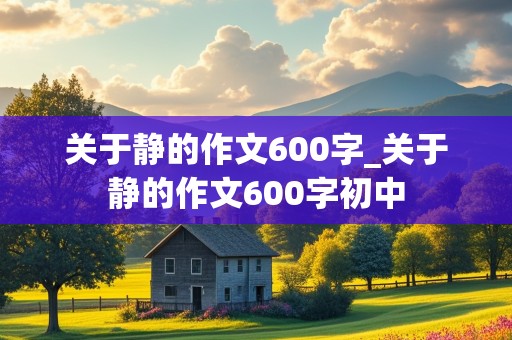 关于静的作文600字_关于静的作文600字初中