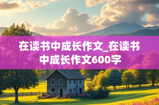 在读书中成长作文_在读书中成长作文600字