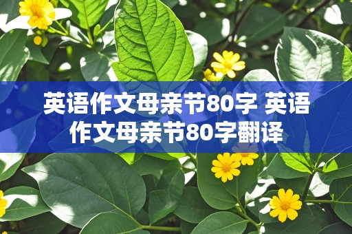 英语作文母亲节80字 英语作文母亲节80字翻译