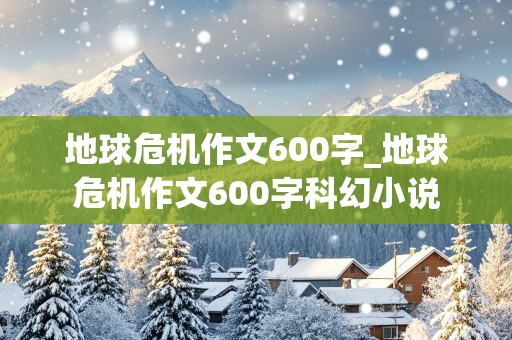 地球危机作文600字_地球危机作文600字科幻小说