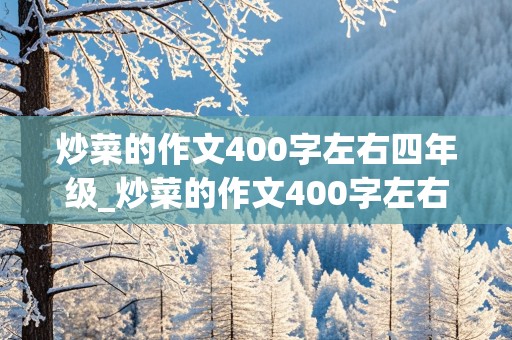 炒菜的作文400字左右四年级_炒菜的作文400字左右四年级炒土豆丝