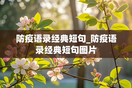 防疫语录经典短句_防疫语录经典短句图片