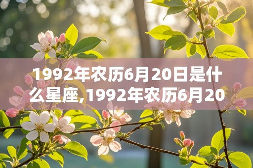 1992年农历6月20日是什么星座,1992年农历6月20日出生的是什么星座