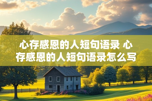 心存感恩的人短句语录 心存感恩的人短句语录怎么写