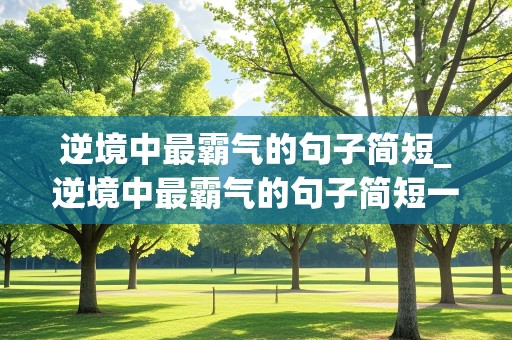 逆境中最霸气的句子简短_逆境中最霸气的句子简短一点