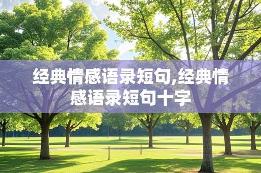 经典情感语录短句,经典情感语录短句十字