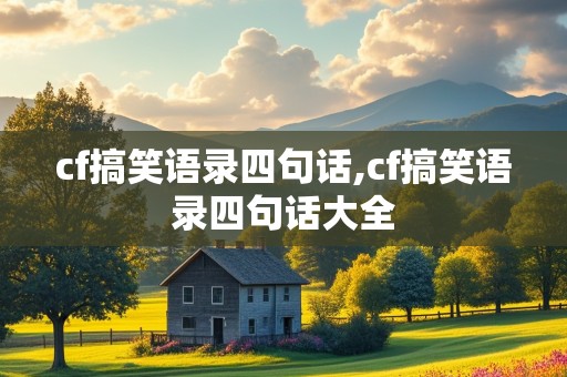 cf搞笑语录四句话,cf搞笑语录四句话大全