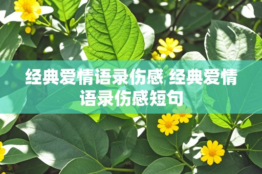 经典爱情语录伤感 经典爱情语录伤感短句