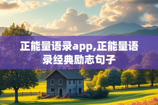 正能量语录app,正能量语录经典励志句子