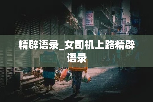 精辟语录_女司机上路精辟语录