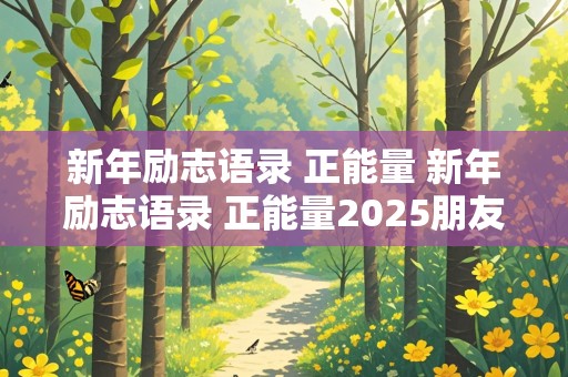 新年励志语录 正能量 新年励志语录 正能量2025朋友圈