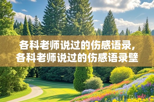 各科老师说过的伤感语录,各科老师说过的伤感语录壁纸