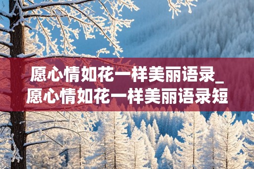 愿心情如花一样美丽语录_愿心情如花一样美丽语录短句