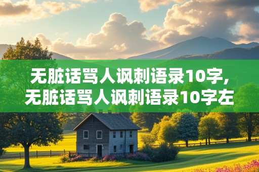 无脏话骂人讽刺语录10字,无脏话骂人讽刺语录10字左右