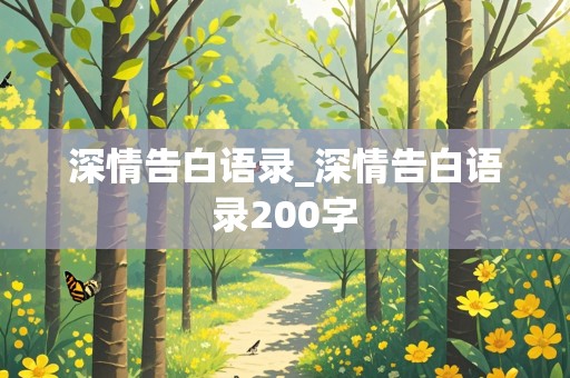 深情告白语录_深情告白语录200字