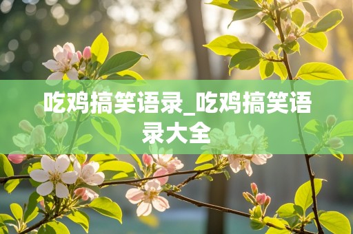 吃鸡搞笑语录_吃鸡搞笑语录大全