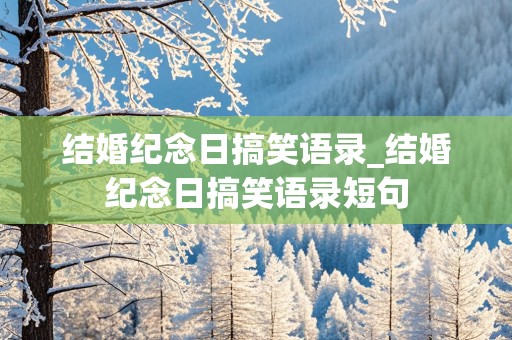 结婚纪念日搞笑语录_结婚纪念日搞笑语录短句