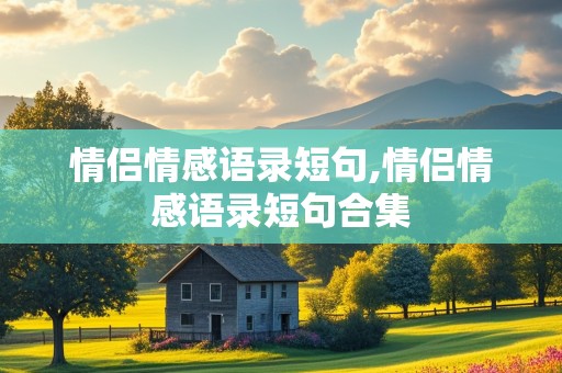 情侣情感语录短句,情侣情感语录短句合集