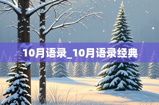 10月语录_10月语录经典