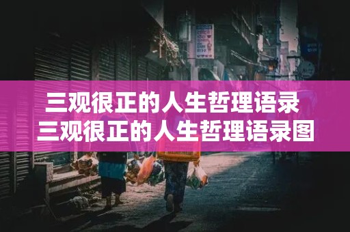 三观很正的人生哲理语录 三观很正的人生哲理语录图片