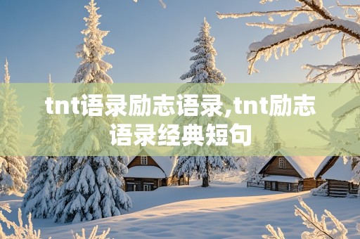 tnt语录励志语录,tnt励志语录经典短句