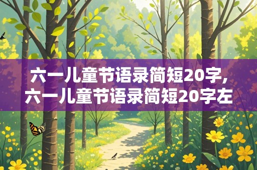 六一儿童节语录简短20字,六一儿童节语录简短20字左右