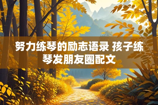 努力练琴的励志语录 孩子练琴发朋友圈配文