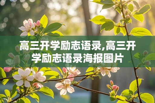 高三开学励志语录,高三开学励志语录海报图片