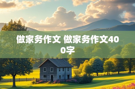 做家务作文 做家务作文400字