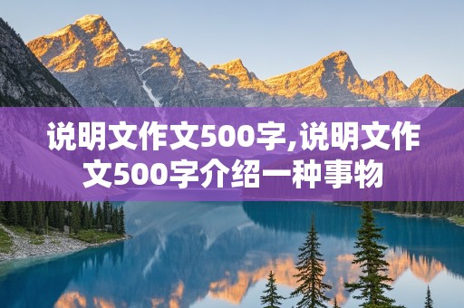 说明文作文500字,说明文作文500字介绍一种事物