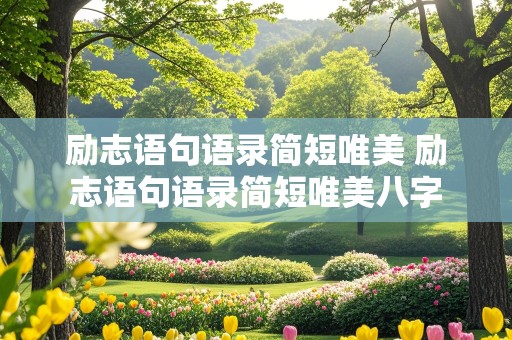 励志语句语录简短唯美 励志语句语录简短唯美八字