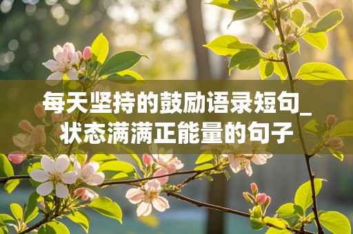 每天坚持的鼓励语录短句_状态满满正能量的句子