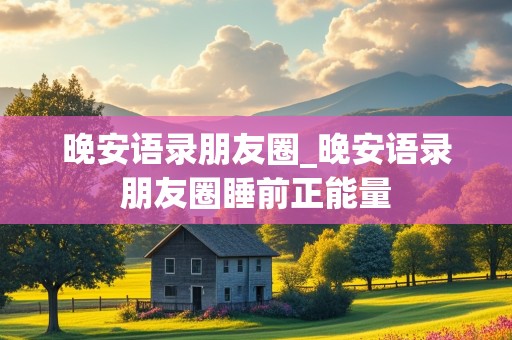 晚安语录朋友圈_晚安语录朋友圈睡前正能量