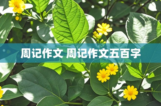 周记作文 周记作文五百字