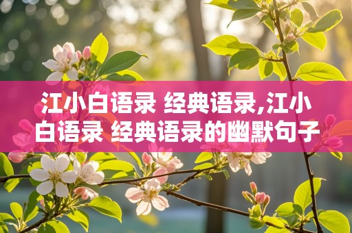 江小白语录 经典语录,江小白语录 经典语录的幽默句子