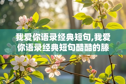 我爱你语录经典短句,我爱你语录经典短句酷酷的滕