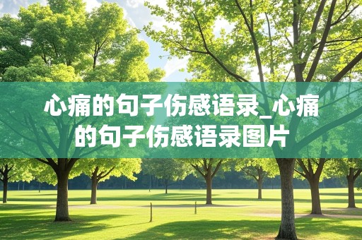 心痛的句子伤感语录_心痛的句子伤感语录图片