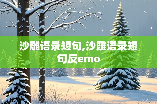 沙雕语录短句,沙雕语录短句反emo