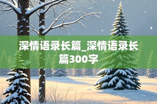 深情语录长篇_深情语录长篇300字