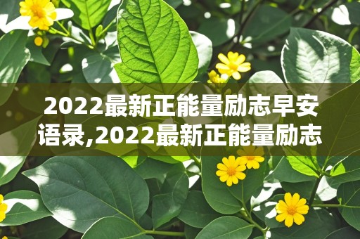 2022最新正能量励志早安语录,2022最新正能量励志早安语录图片