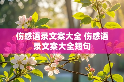 伤感语录文案大全 伤感语录文案大全短句