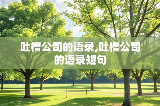 吐槽公司的语录,吐槽公司的语录短句