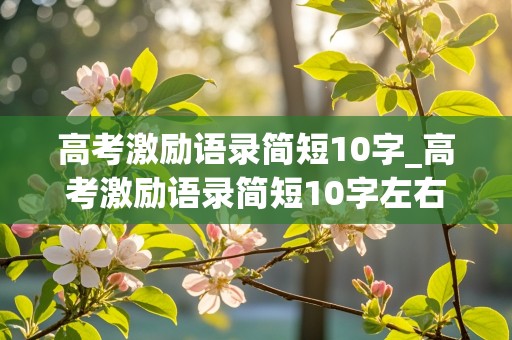 高考激励语录简短10字_高考激励语录简短10字左右