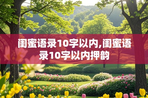 闺蜜语录10字以内,闺蜜语录10字以内押韵