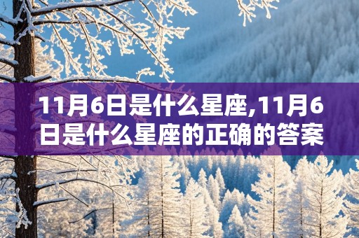 11月6日是什么星座,11月6日是什么星座的正确的答案