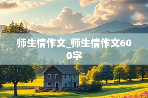 师生情作文_师生情作文600字